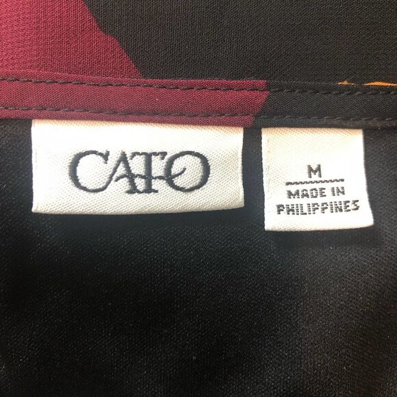 CATO Blouse Medium Chevron Pattern Kimono Sleeve Polyester Multicolor - Picture 5 of 6